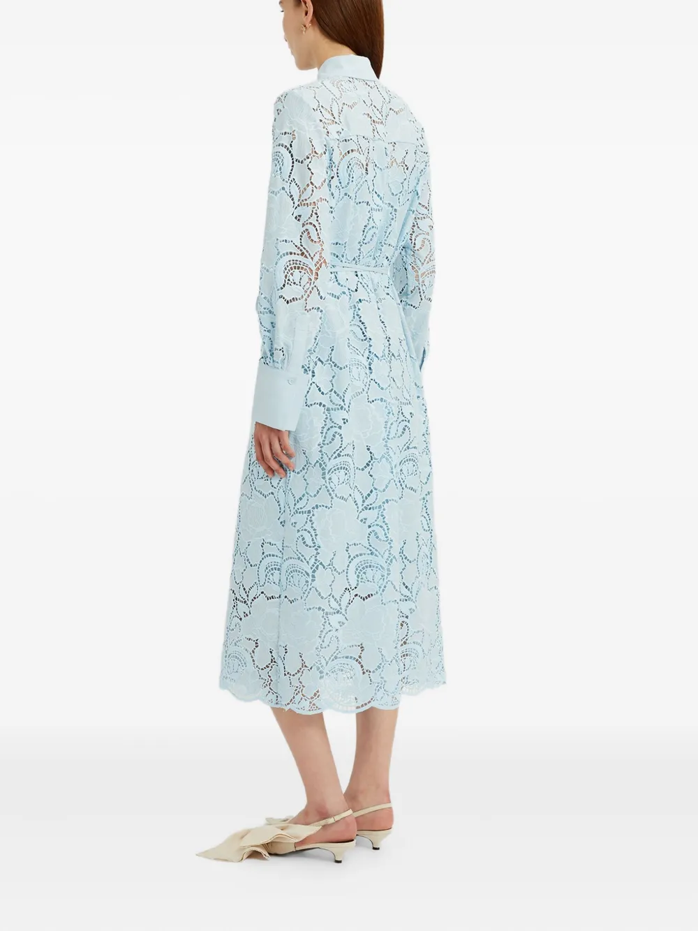ERDEM Blousejurk met bloemenkant Blauw