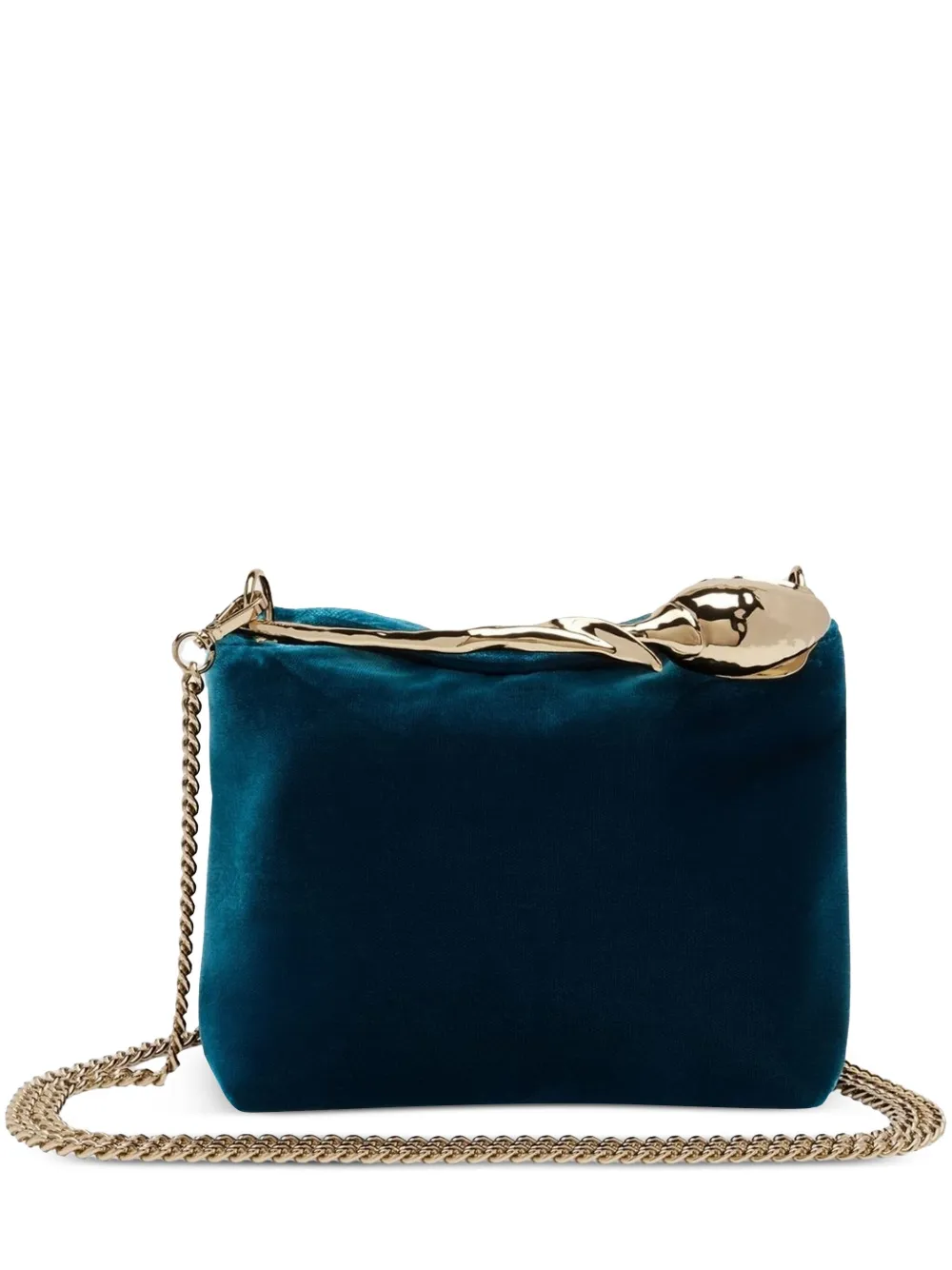 ERDEM Bloom fluwelen mini-tas met roosvormige handgreep Blauw
