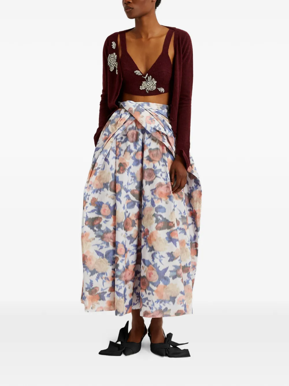 Floral-Print Maxi Skirt