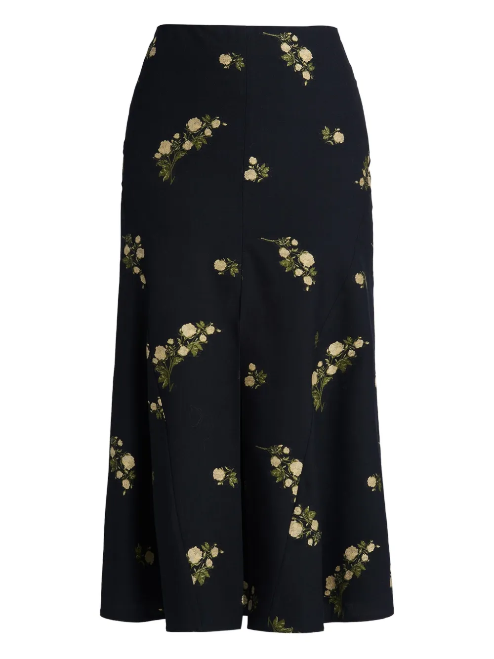 ERDEM floral midi skirt - Zwart