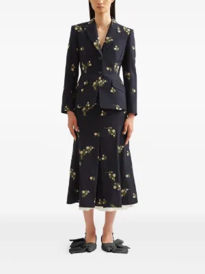 【Erdem】フローラルプリーツコットンミディスカート アースミュージックアンドエコロジー earth music&ecology