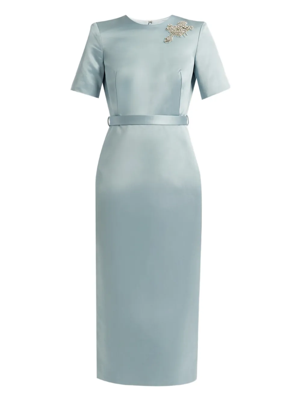 ERDEM crystal-embellished belted midi dress - Blue