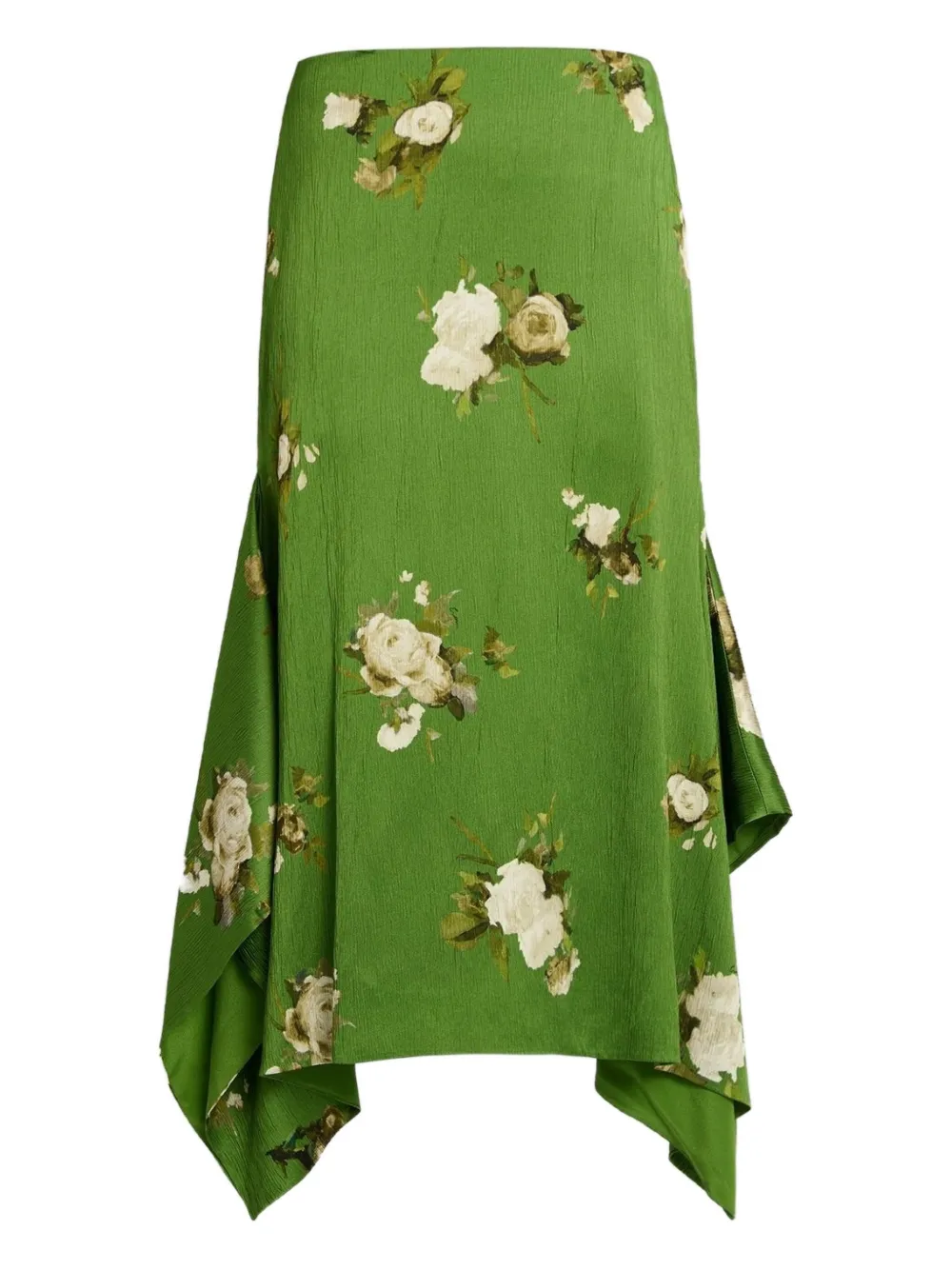ERDEM floral-print asymmetric skirt | Green | Image 1