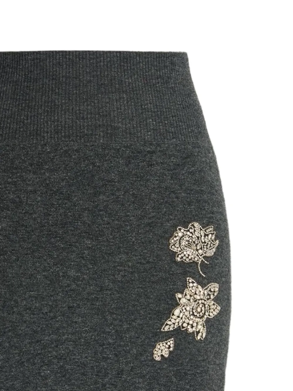 ERDEM Mini-rok verfraaid met bloemen Grijs