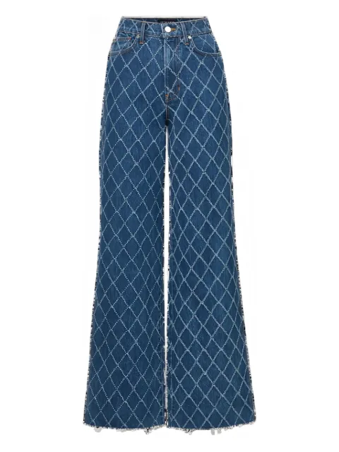 Veronica Beard diamond-pattern wide-leg jeans 