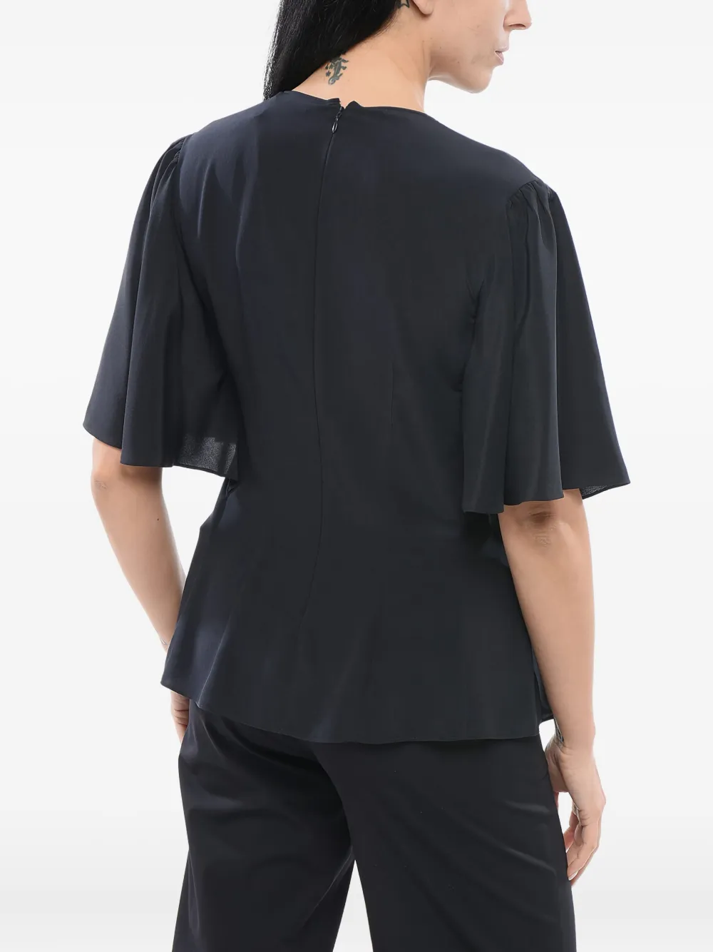 Chloé frill-detail gathered top Blauw