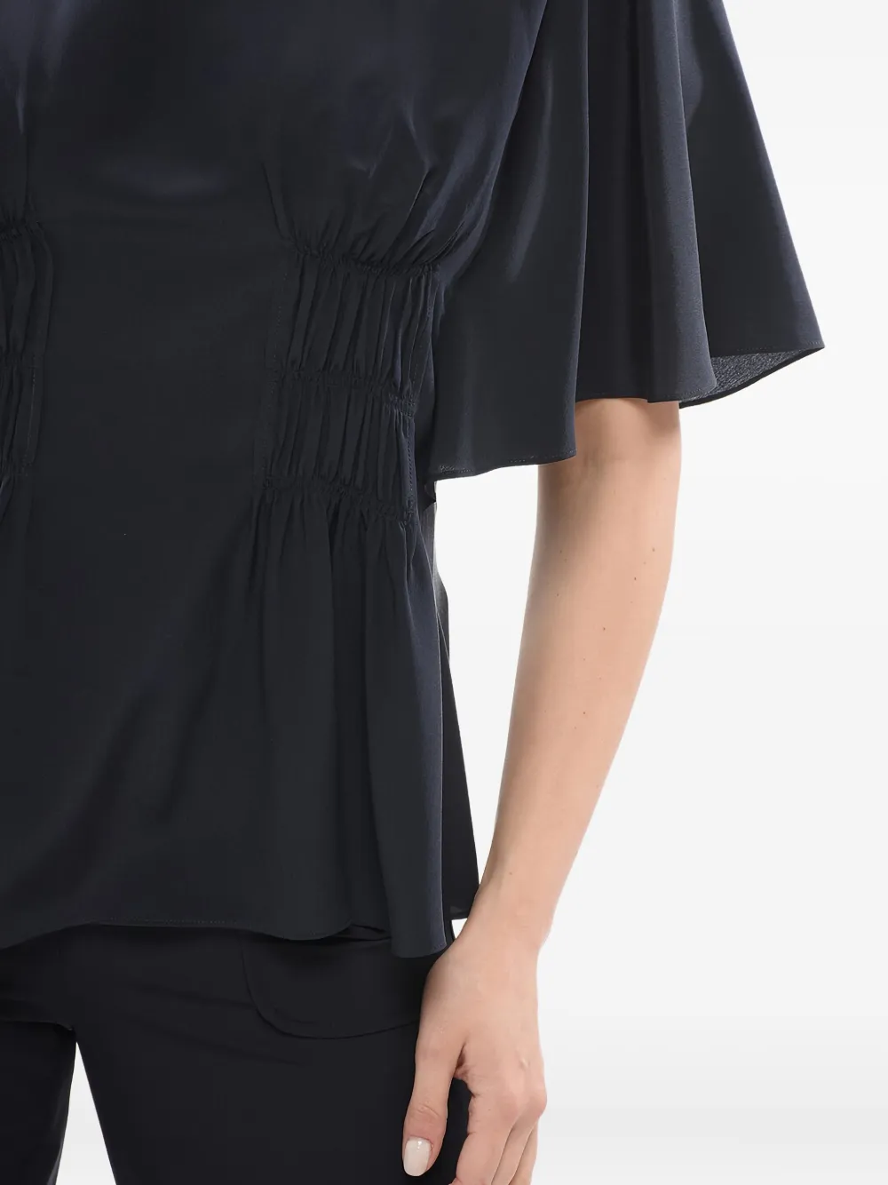 Chloé frill-detail gathered top Blauw