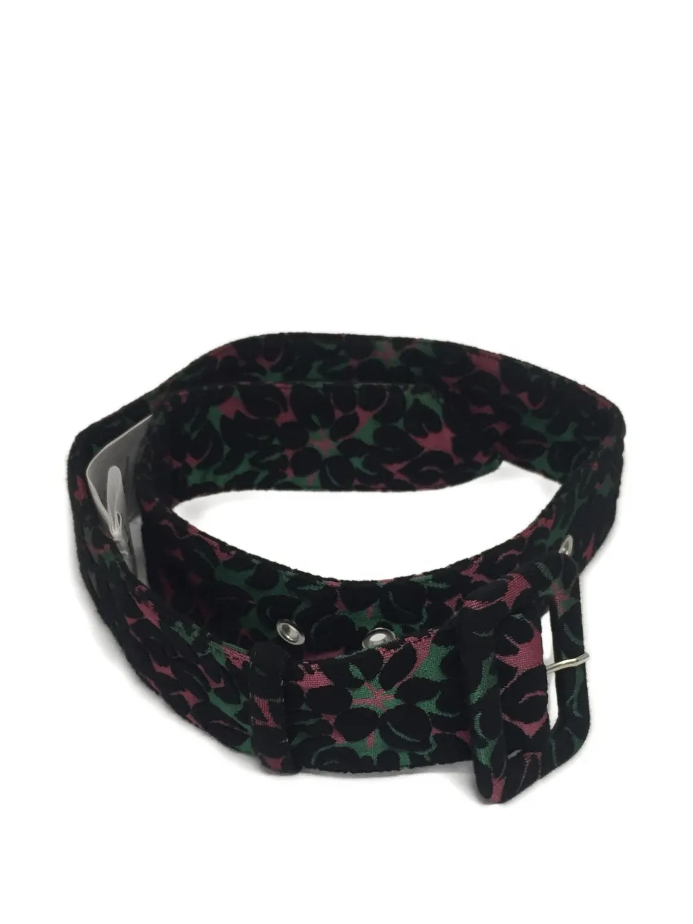Miu floral-motif buckle belt F0089 BLACK