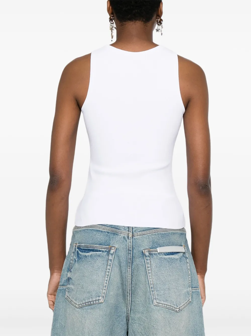 Balenciaga Mouwloze tanktop met logo intarsia Wit