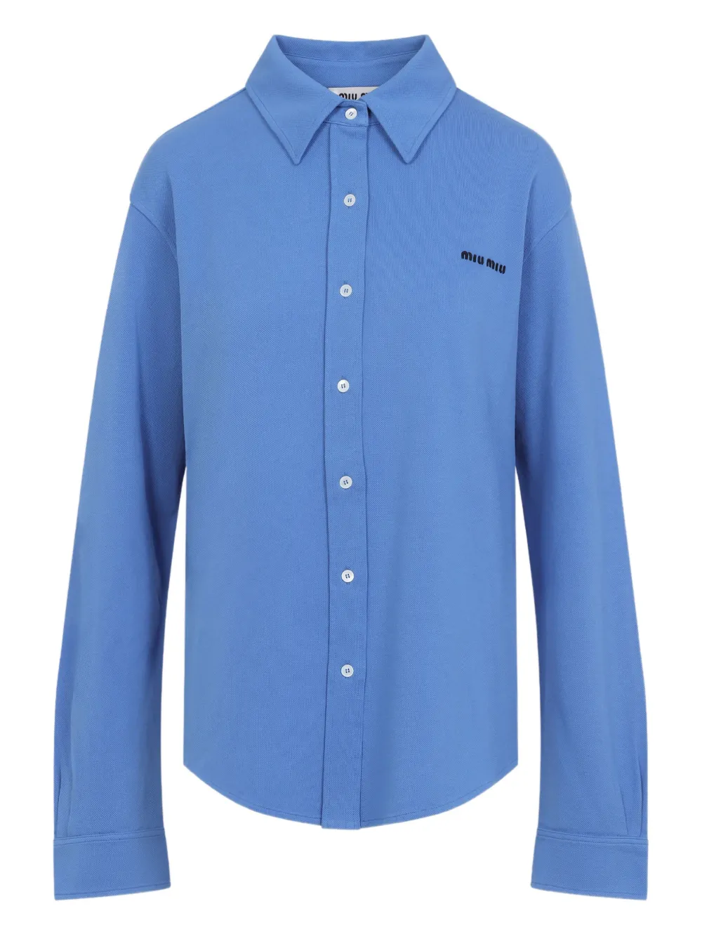 Miu Blouse met geborduurd logo Blauw