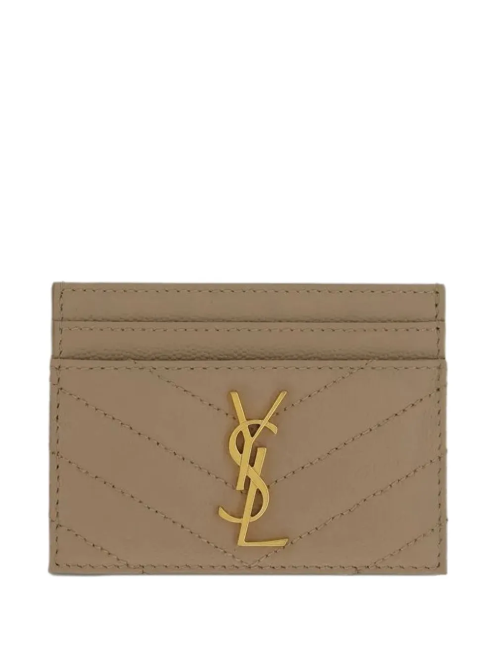 Saint Laurent Cassandre quilted cardholder Beige