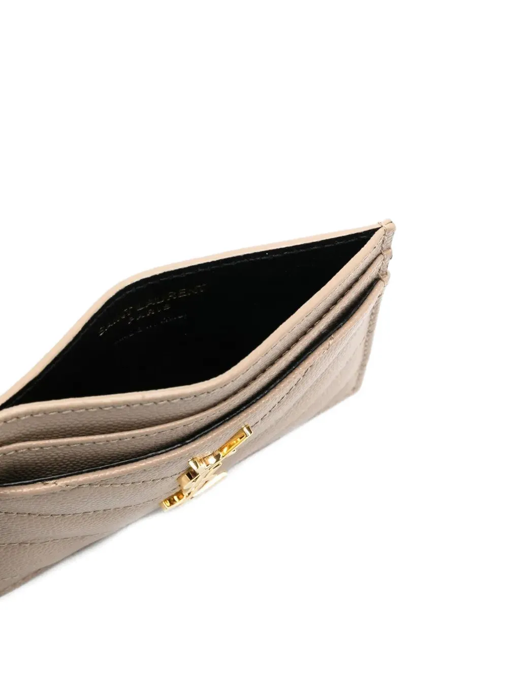 Saint Laurent Cassandre quilted cardholder Beige