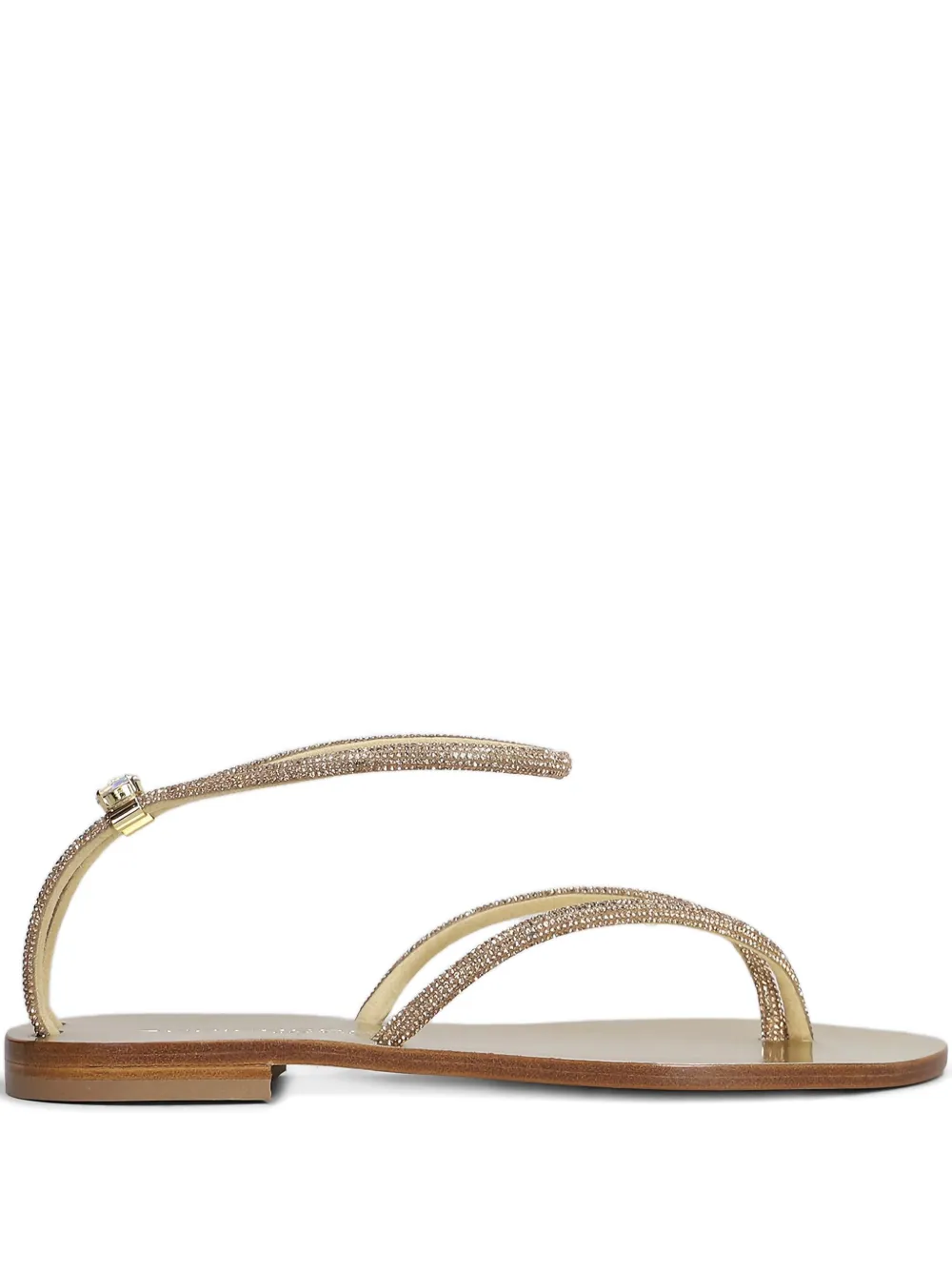 Eddi Cuomo Crystal-embellished Ankle-strap Sandals In Gold