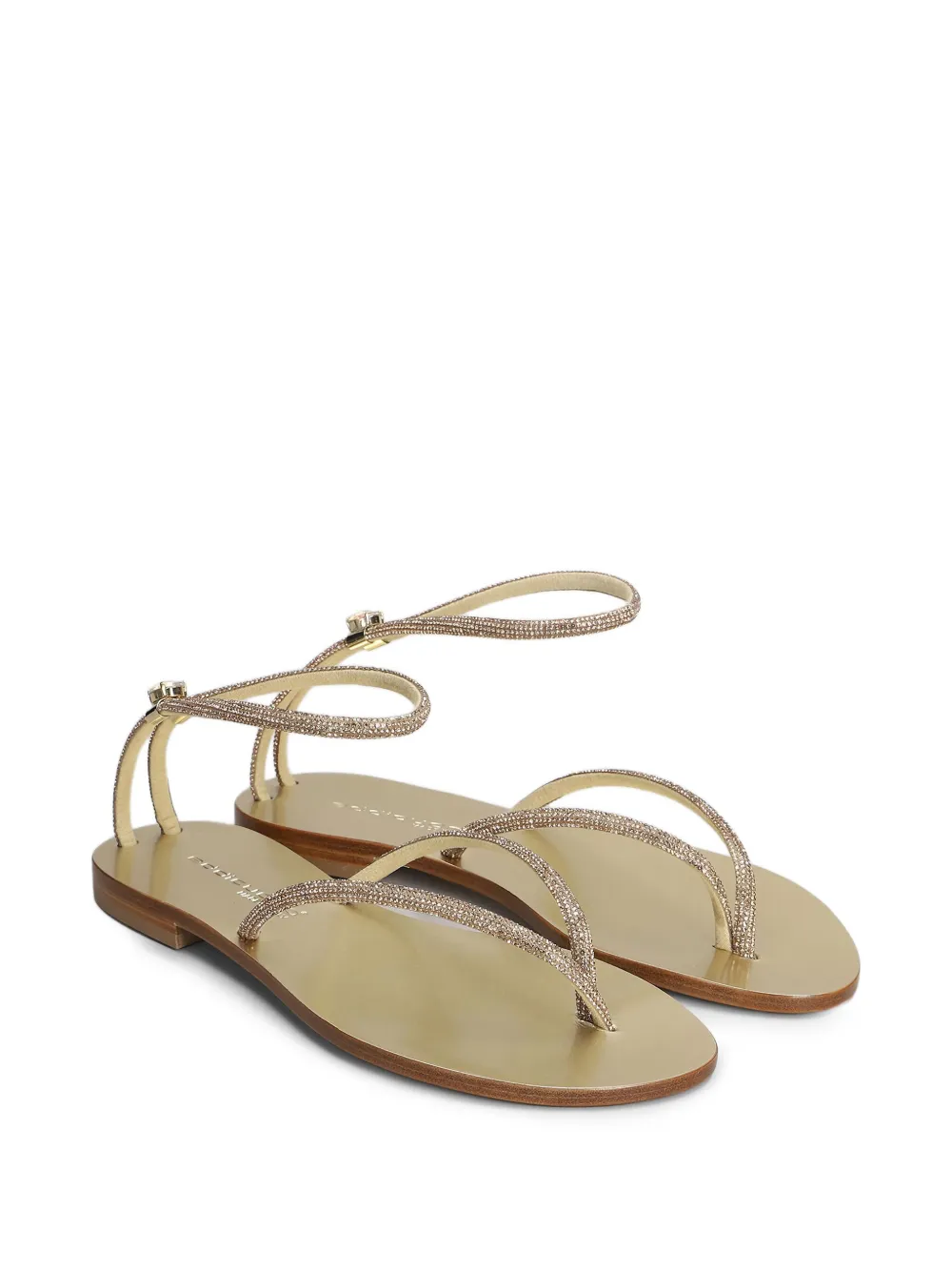  Eddi Cuomo Crystal-embellished Ankle-strap Sandals - Gold 