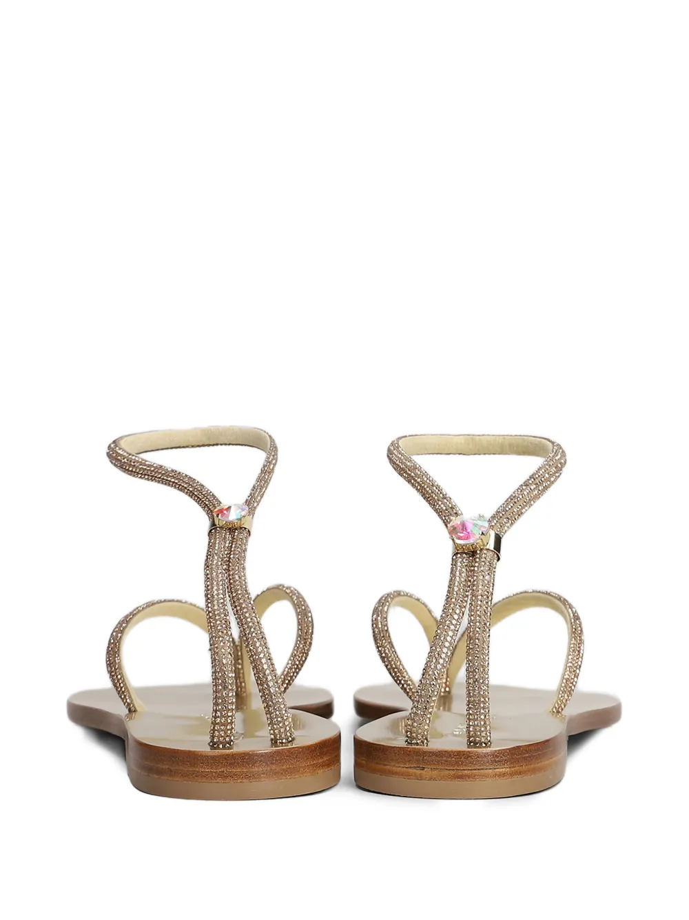 Eddi Cuomo Crystal-embellished Ankle-strap Sandals - Gold 