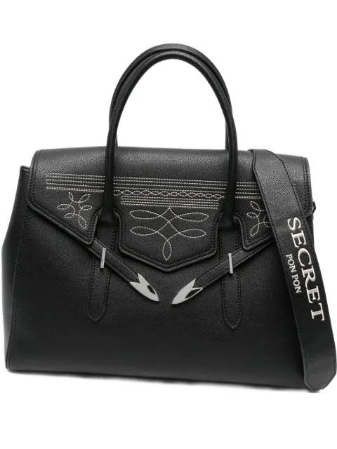 Secret Pon Pon large Yalis Rodeo embroidered tote bag