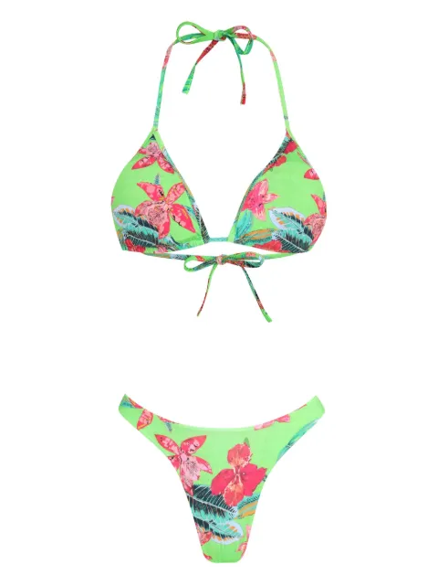 Amir Slama floral-print triangle bikini