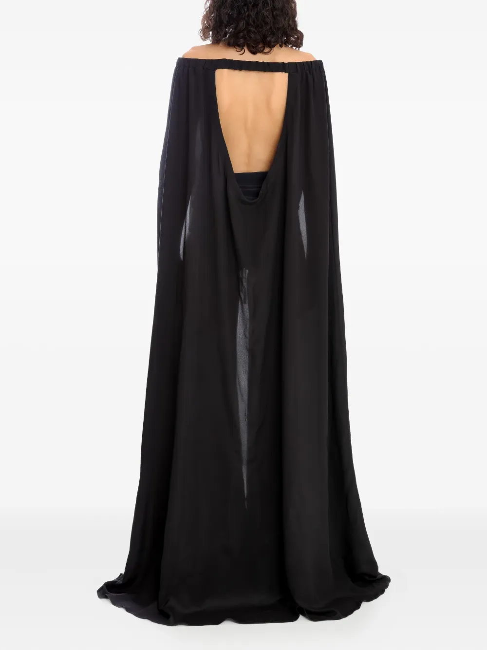 Amir Slama cape maxi dress Zwart
