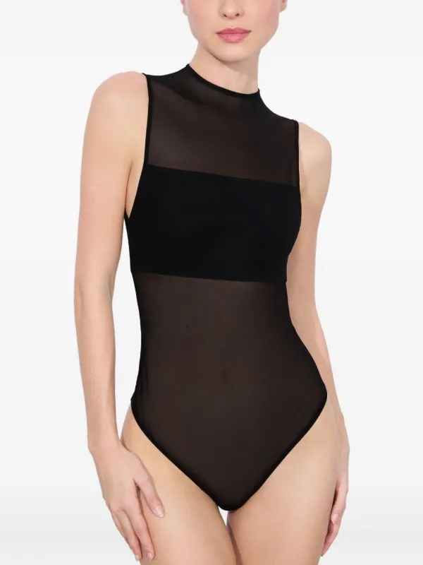 値下げ【新品未使用】MONOHA 24SS Organza sleeveless Alice + Olivia Bandeau Bodysuit | Black | FARFETCH