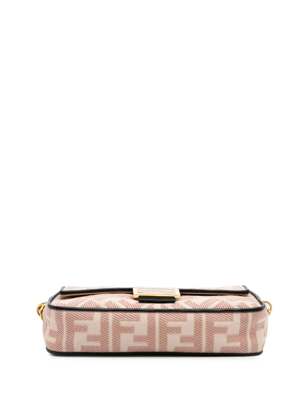 Pre-owned Fendi 2010-2024 Zucca Embroidered Canvas Baguette Satchel In Pink