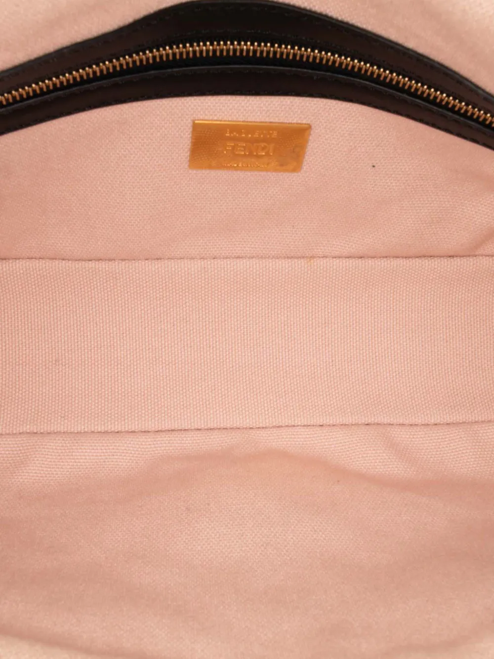 Pre-owned Fendi 2010-2024 Zucca Embroidered Canvas Baguette Satchel In Pink