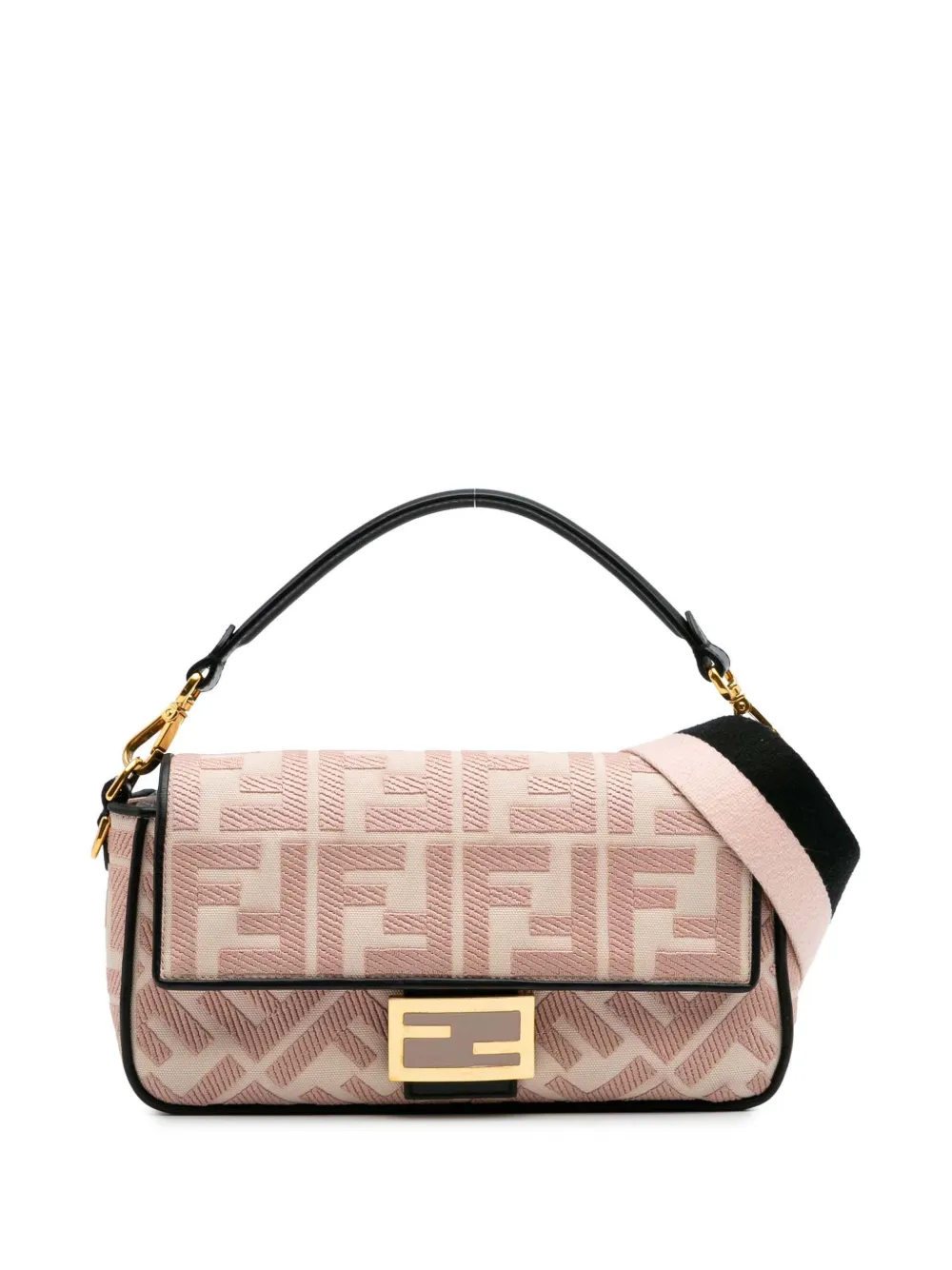 Fendi Pre-Owned 2010-2024 Zucca Embroidered Canvas Baguette satchel | Pink | Image 1