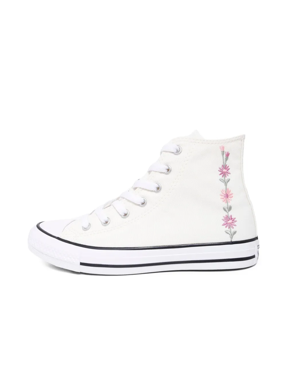 Converse Kids Chuck Taylor All Stars floral-embroidered high-top sneakers Wit