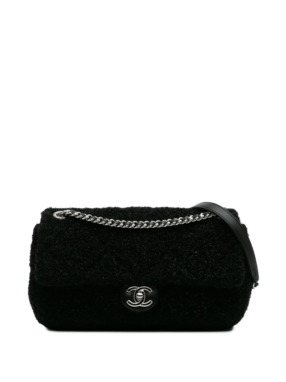 CHANEL Pre-Owned 2017-2018 Medium Quilted Metallic Knit Pluto Glitter CHANEL Pre-Owned 2017-2018 Medium Quilted Metallic Knit Pluto Glitter