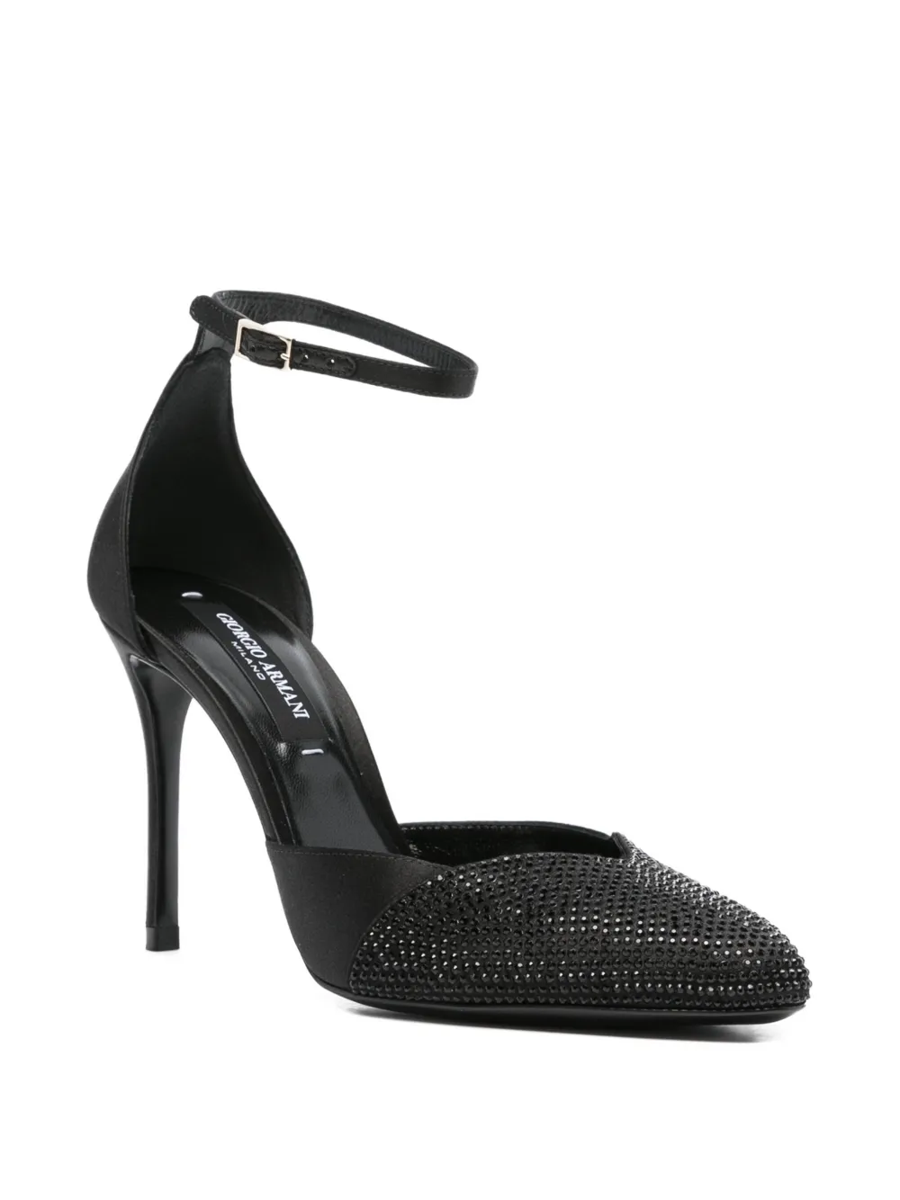 Giorgio Armani 90 mm pumps verfraaid met kristallen en enkelbandje Zwart