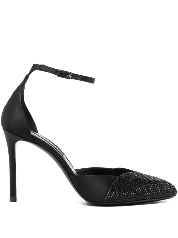 GIORGIO ARMANI (38) ヒール　ミュール Giorgio Armani Leather-trimmed sandals Giorgio Armani
