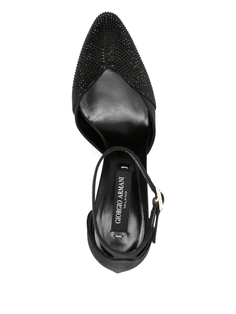 Giorgio Armani 90 mm pumps verfraaid met kristallen en enkelbandje Zwart