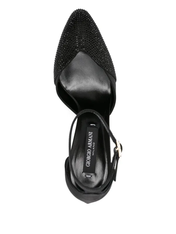 Giorgio Armani 90mm crystal-embellished ankle-strap Pumps