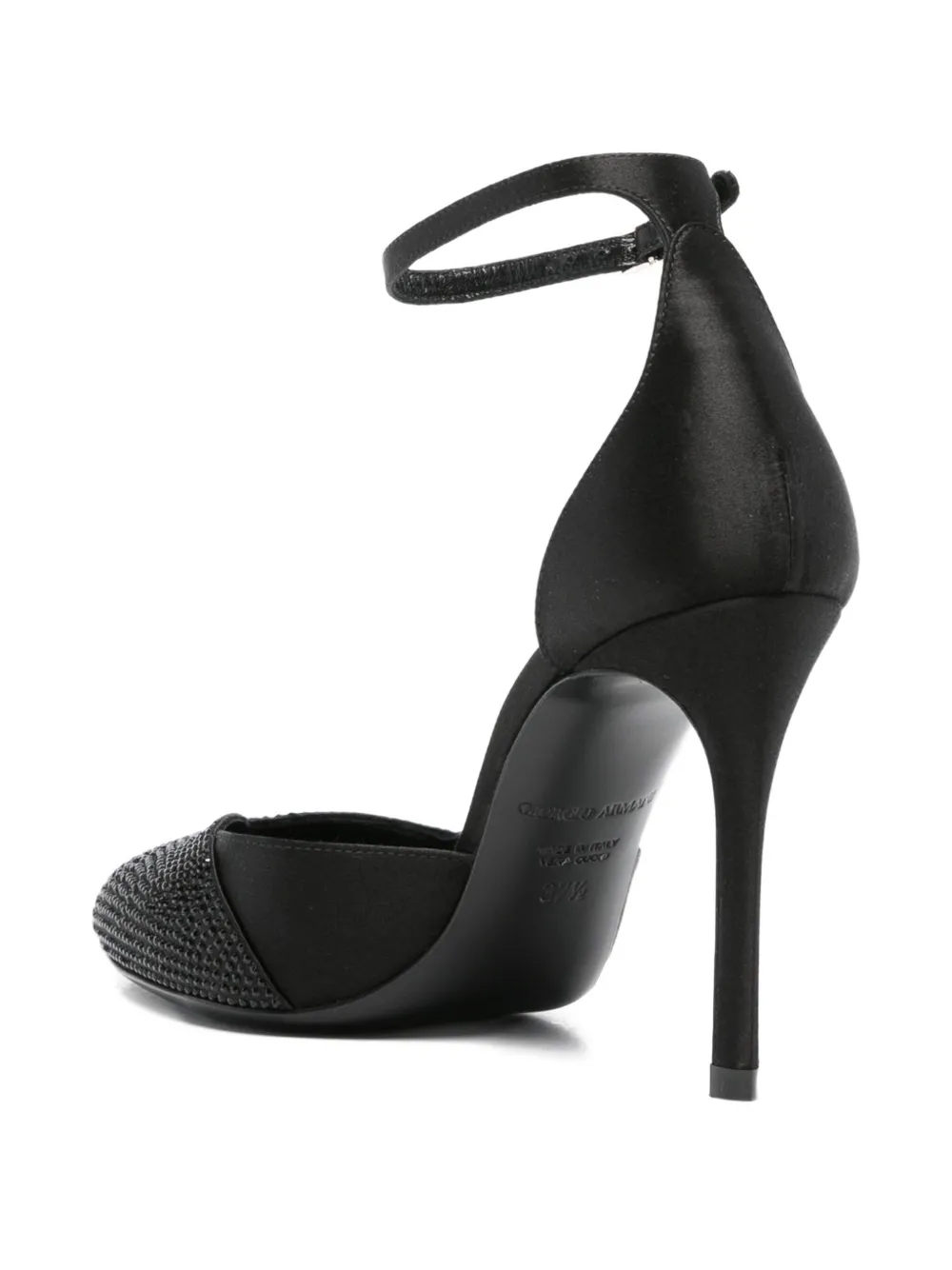 Giorgio Armani 90 mm pumps verfraaid met kristallen en enkelbandje Zwart