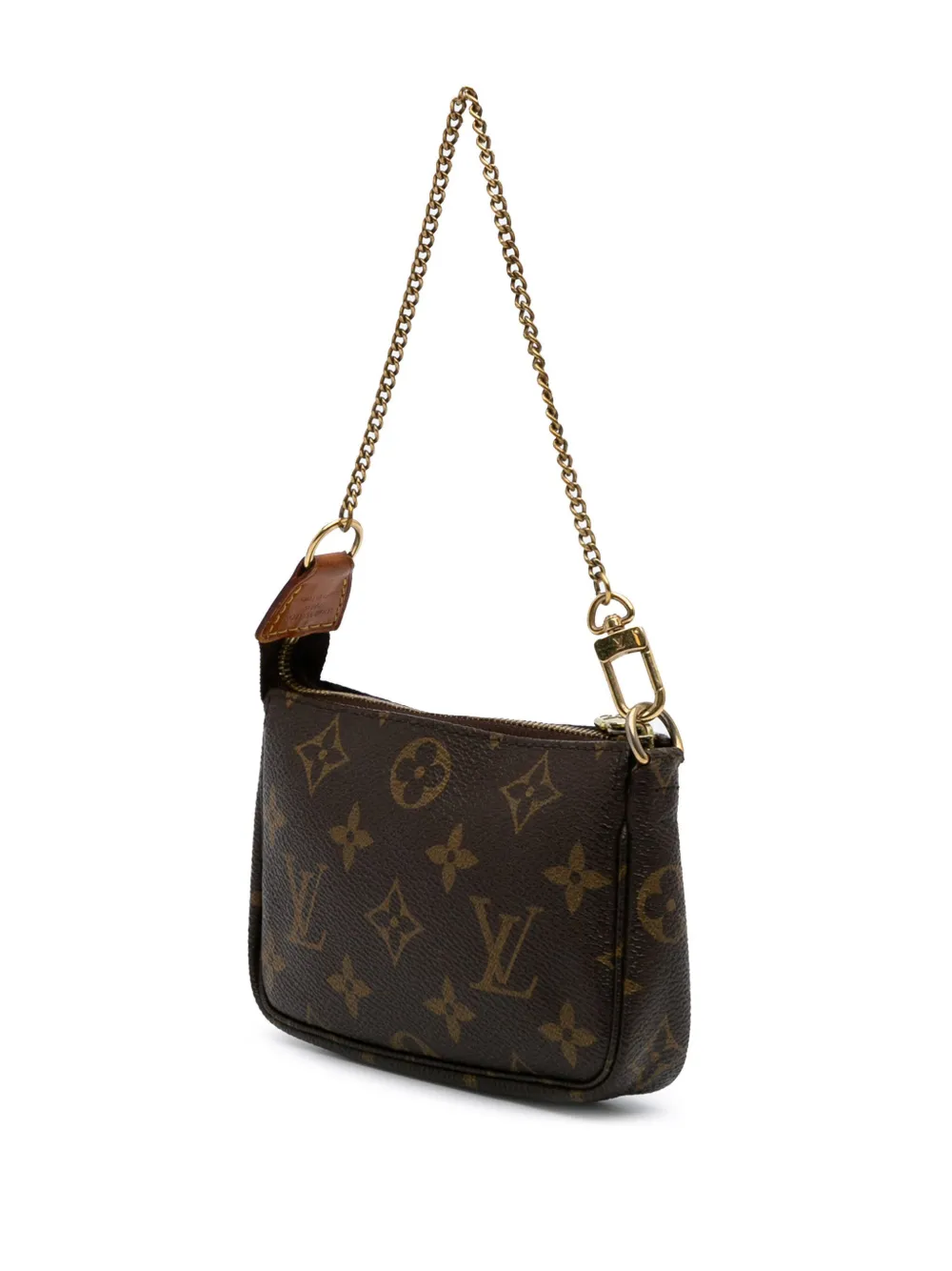 Pre-owned Louis Vuitton 2008 Monogram Mini Pochette Accessoires Handbag In Brown