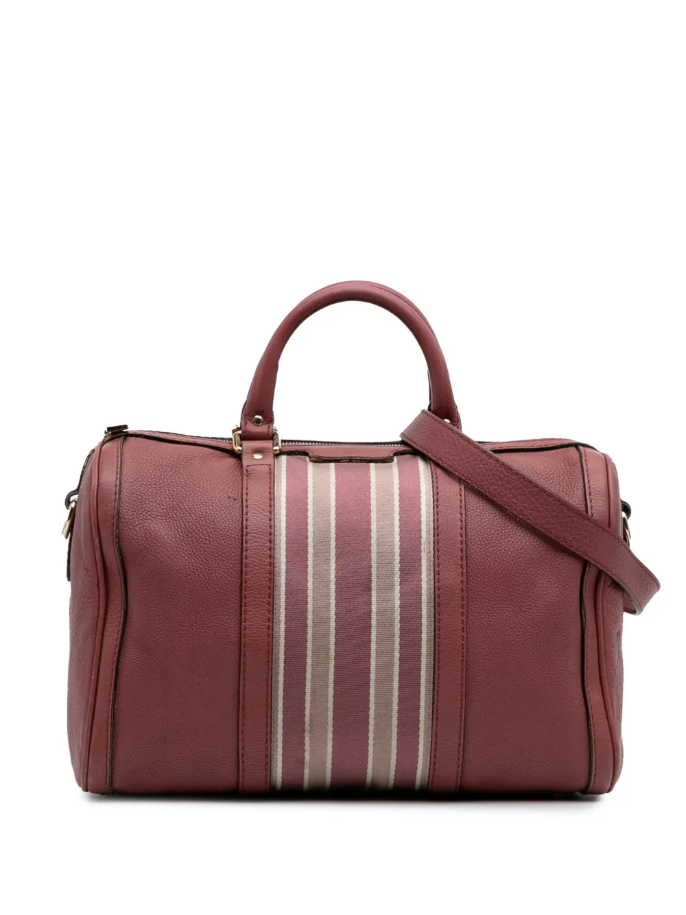 Gucci Pre-Owned 2016-2025 カーフスキン ウェブ ジョイ ボストン バッグ サッチェルバッグ - ピンク Gucci Pre-Owned 2016-2025 カーフスキン ウェブ ジョイ ボストン バッグ サッチェルバッグ - ピンク