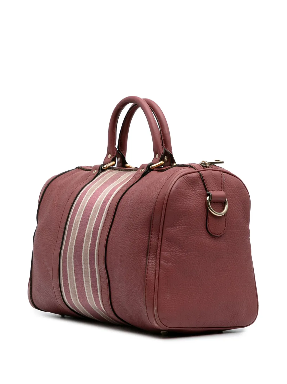 Pre-owned Gucci 2016-2025 Calfskin Web Joy Boston Bag Satchel In Pink