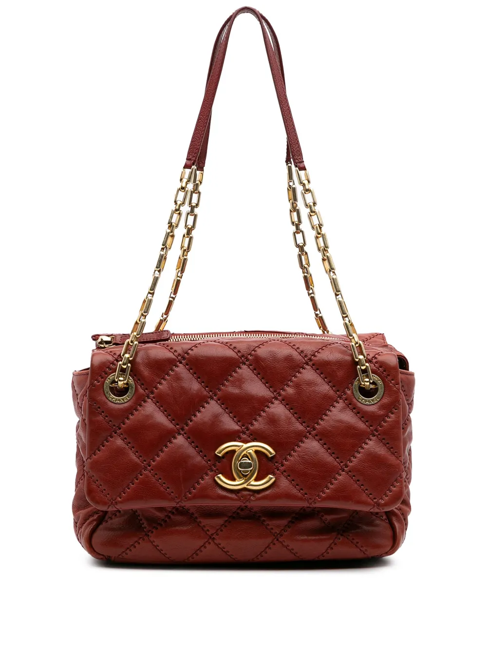 CHANEL Pre-Owned 2011 ココマーク カーフスキン アルティメット ステッチ レトロ チェーンフラップ ショルダーバッグ CHANEL Pre-Owned 2011 ココマーク カーフスキン アルティメット ステッチ レトロ チェーンフラップ ショルダーバッグ