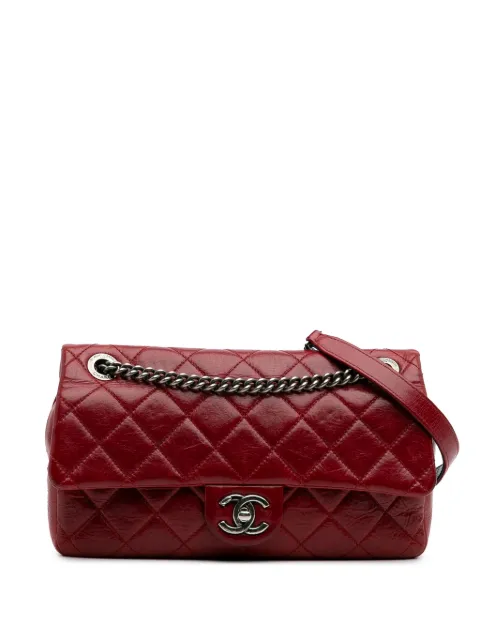 CHANEL Pre-Owned 2014 Medium Glazed Calfskin Duo Color Flap crossbody bag
