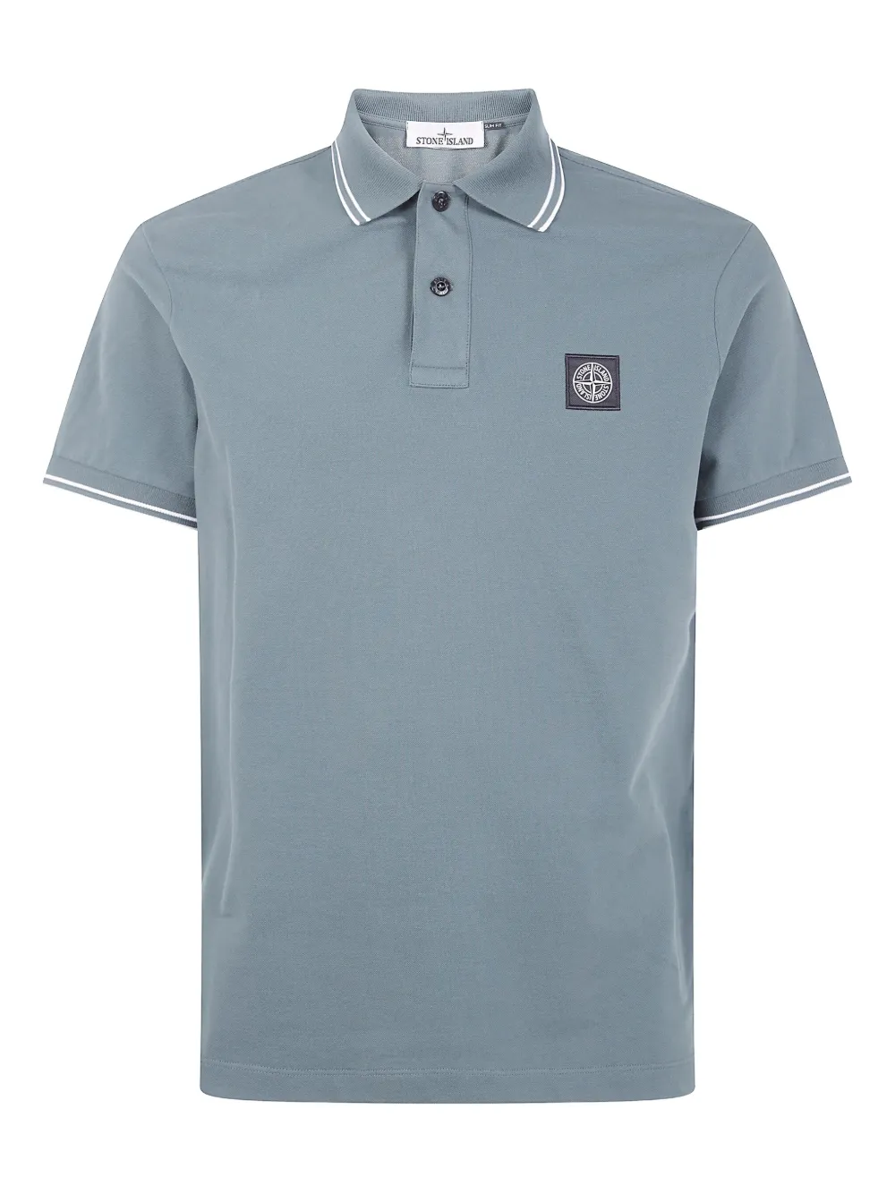 Stone Island logo-patch tipped polo shirt | Blue | Image 1
