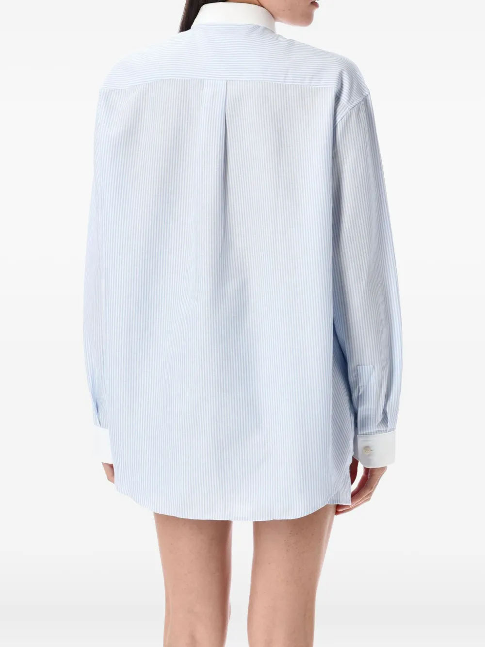 Sporty & Rich Gestreepte blouse met geborduurd logo Blauw