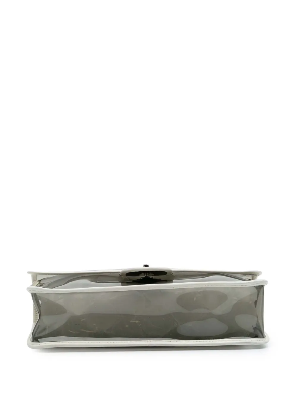 Chanel Pre-owned 2008-2009 Large PVC and Lambskin Naked Flap Shoulder Bag in White, view 4