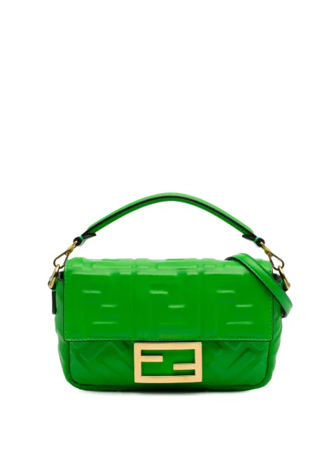 Fendi Pre-Owned 2010-2024 Mini Zucca Embossed Leather Baguette satchel
