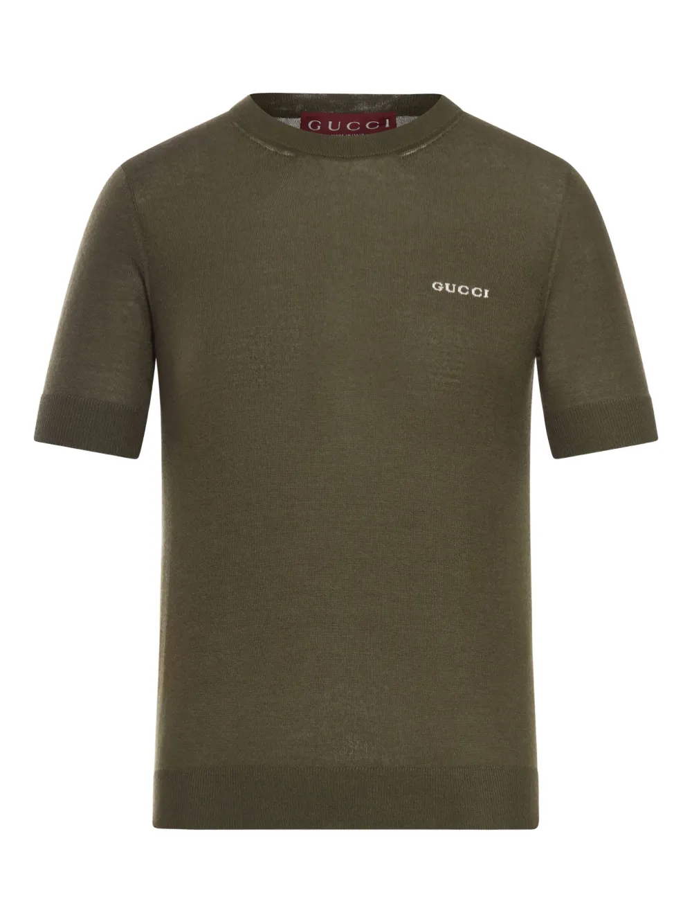 Gucci logo-intarsia cashmere top Groen