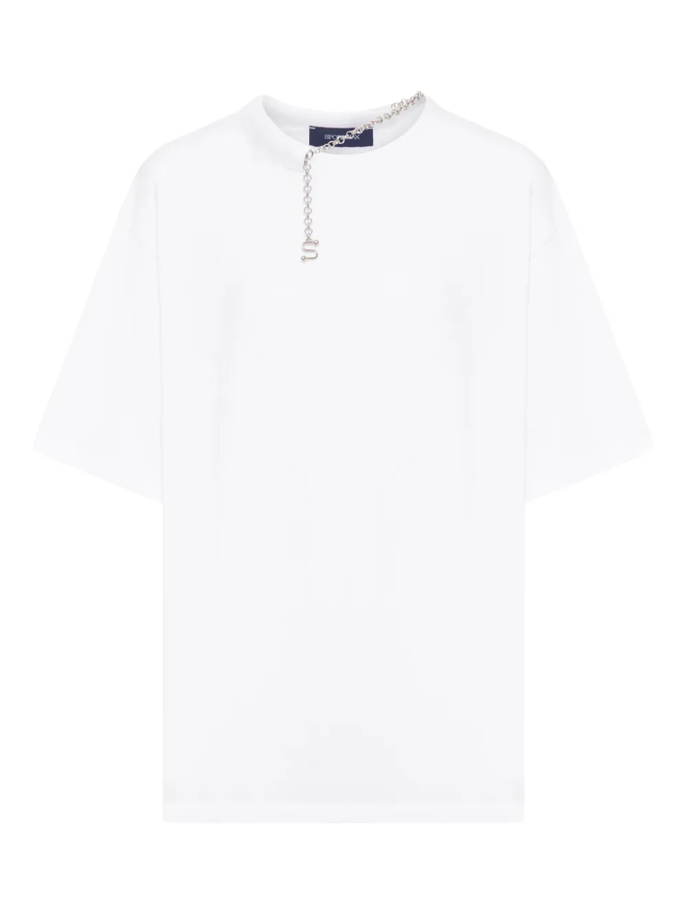 Sportmax chain-detail cotton T-shirt Wit