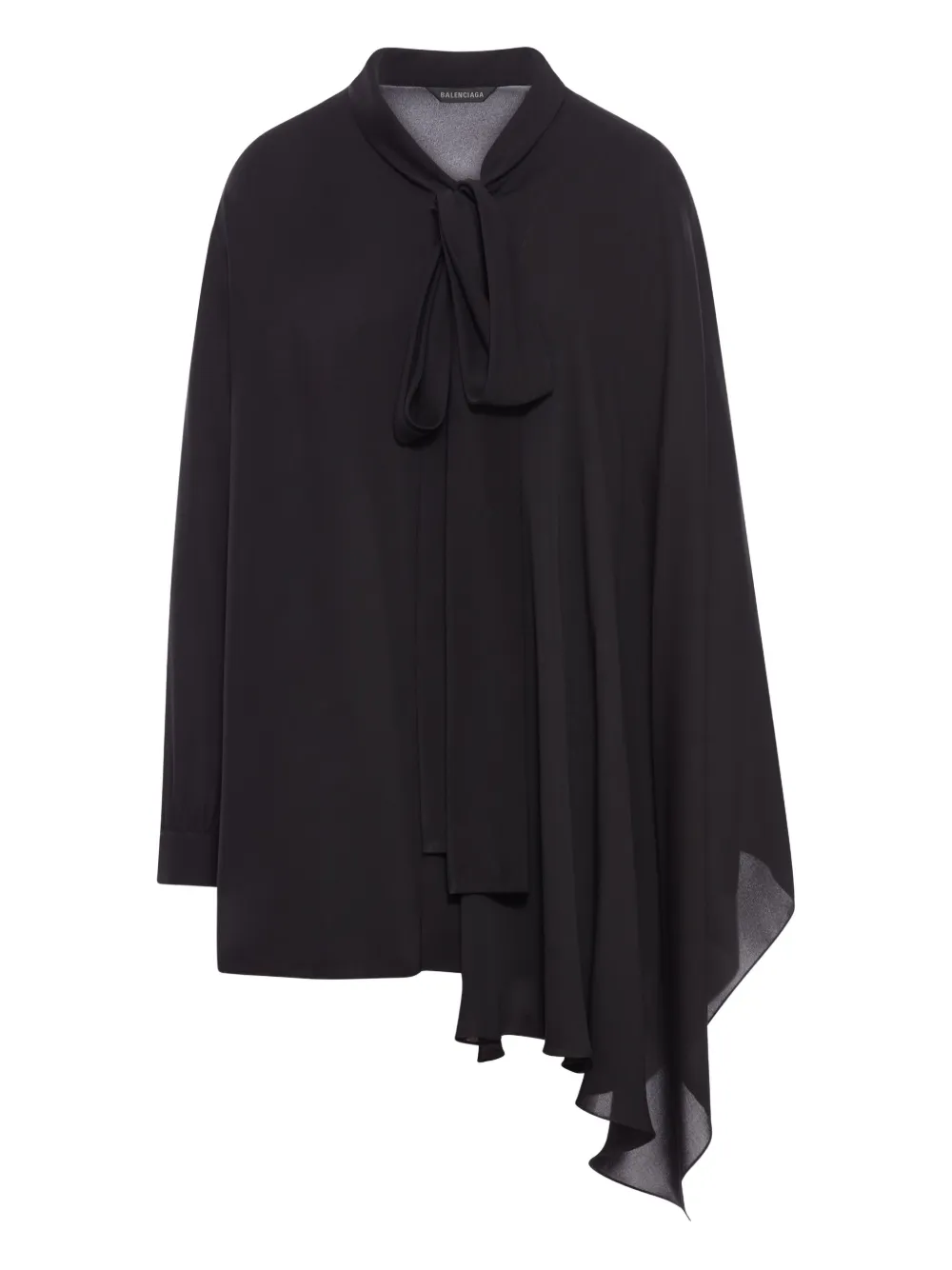 Balenciaga asymmetric neck-tie blouse Zwart