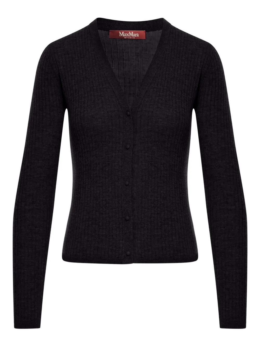 Max Mara Potus ribbed V-neck cardigan Zwart