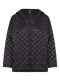 Max Mara quilted-pattern hooded jacket - Black