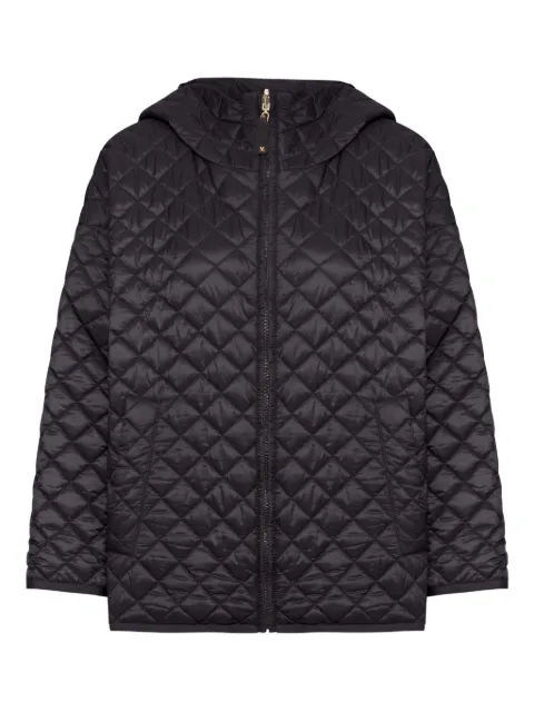 Max Mara quilted-pattern hooded jacket