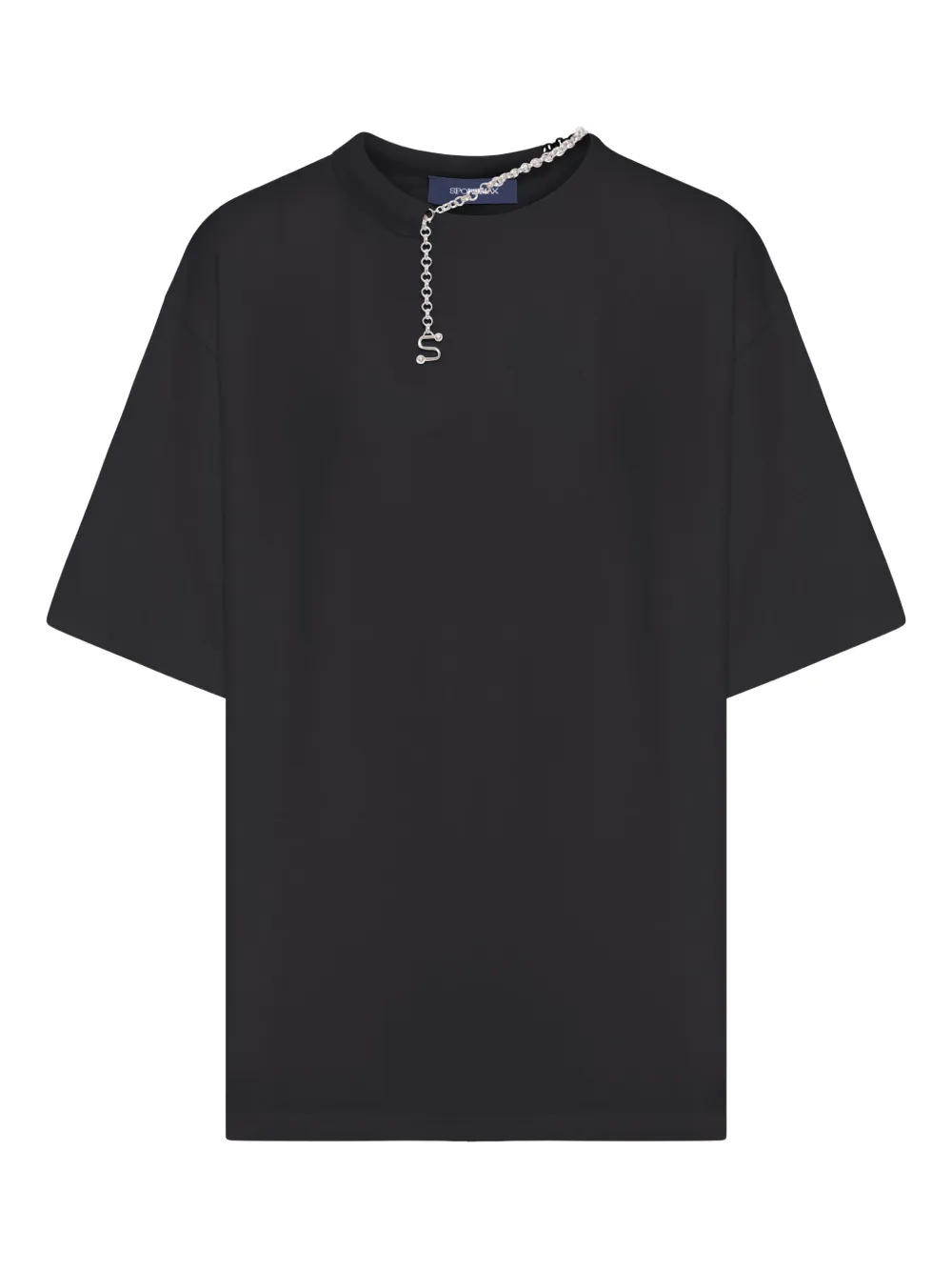 Sportmax chain-detail cotton T-shirt Zwart