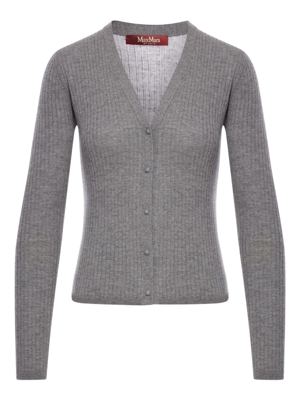 Max Mara ribbed V-neck cardigan Grijs